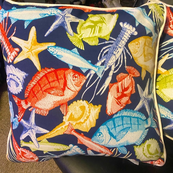 Pillow perfect Outdoor Throw pillows. 25 Deep Blue Sea - Picture 1 of 4